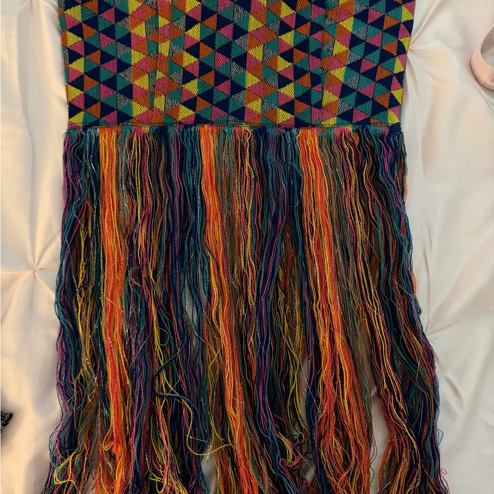 House of Harlow Colorful Fringe Shirt XS - Picture 3 of 4